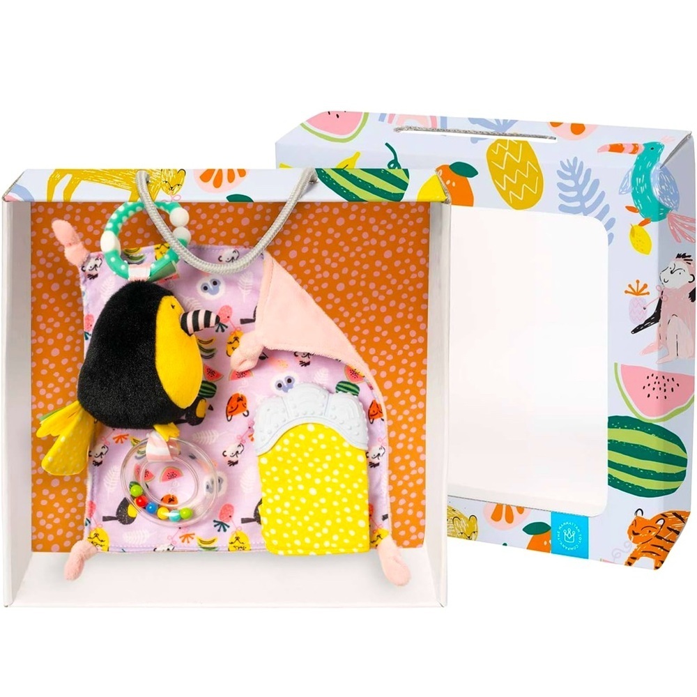 Manhattan Toy Fruity Paws Teether Mitt & Blankie Gift Set for Babies